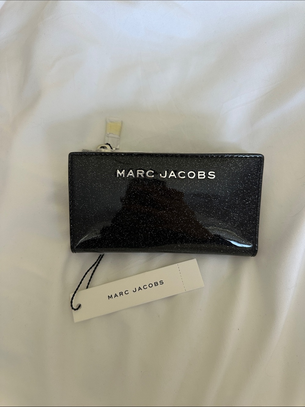 Marc Jacobs Black Sparkle Zip Card Case